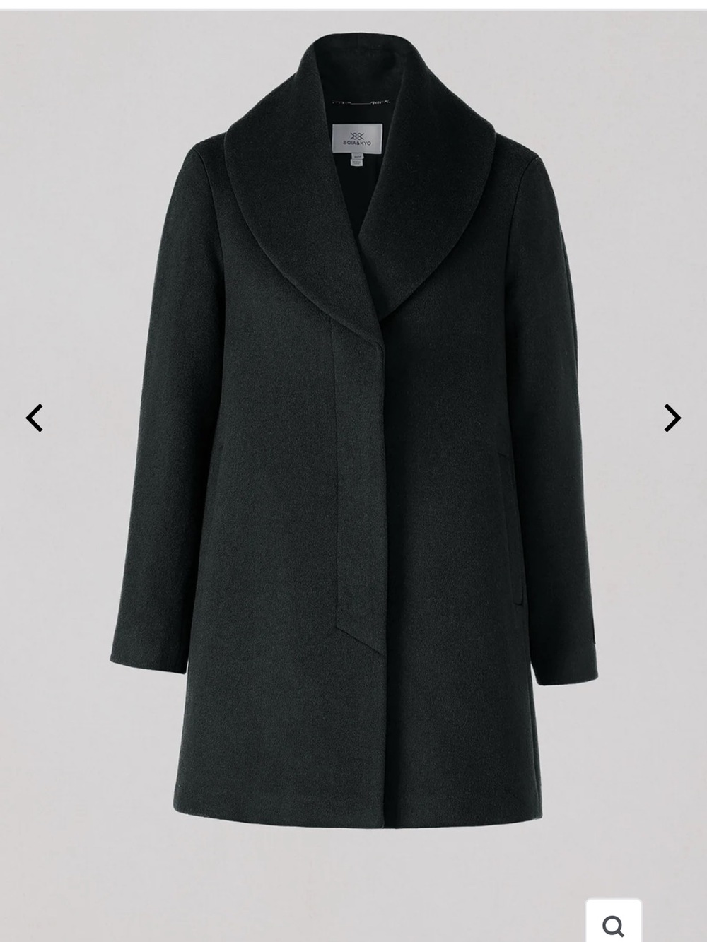 Soia & Kyo Black Shawl-Collar Pea Coat